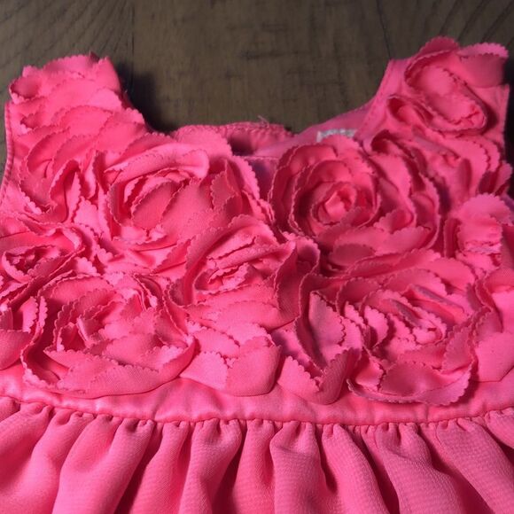 Neon pink Floral Appliqué Dress with built in layers and crinoline by Carter’s - Picture 13 of 15